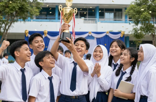 SMPN Cerdas Bangsa Raih Juara Umum Lomba Cerdas Cermat Tingkat Kecamatan